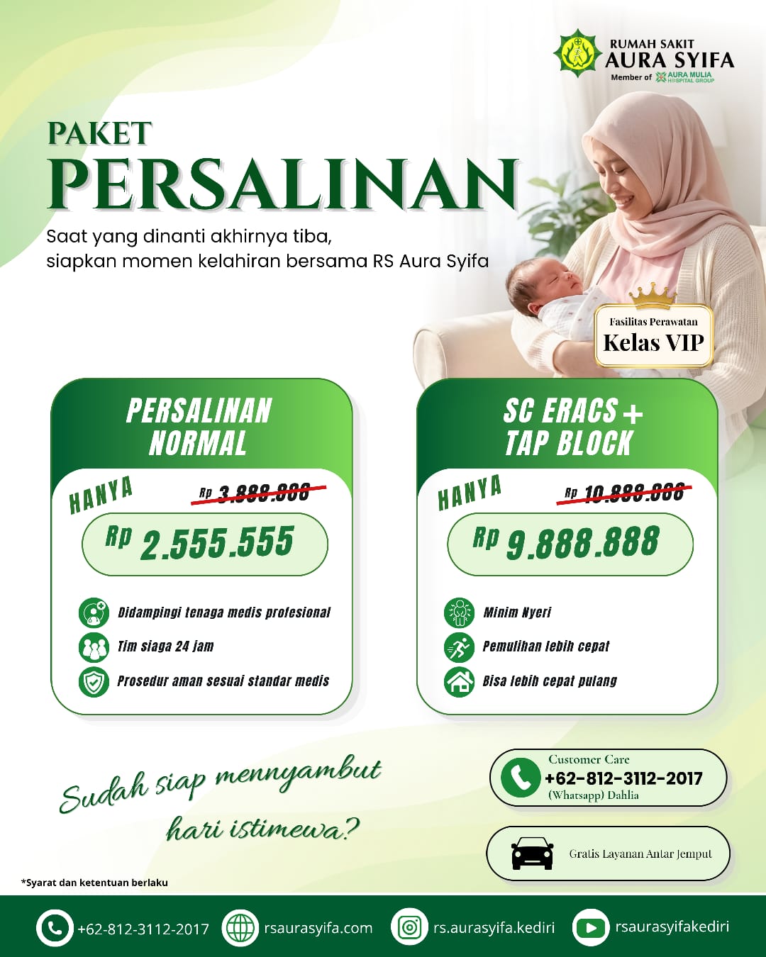 Sambut Momen Spesial Buah Hati Bersama Paket Persalinan VIP RS Aura Syifa