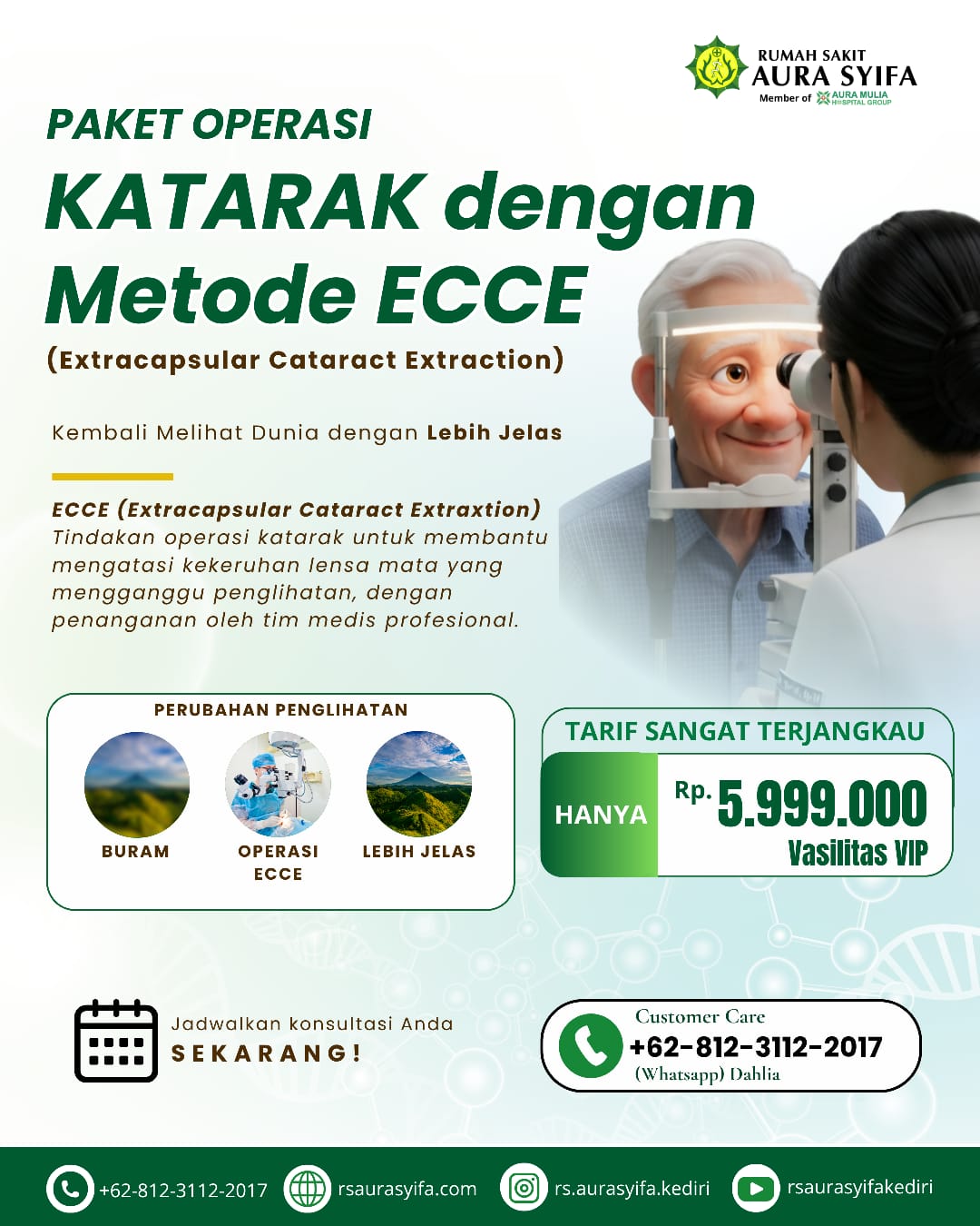 Paket Operasi Katarak Metode ECCE RS Aura Syifa Kediri: Fasilitas VIP & Tarif Terjangkau