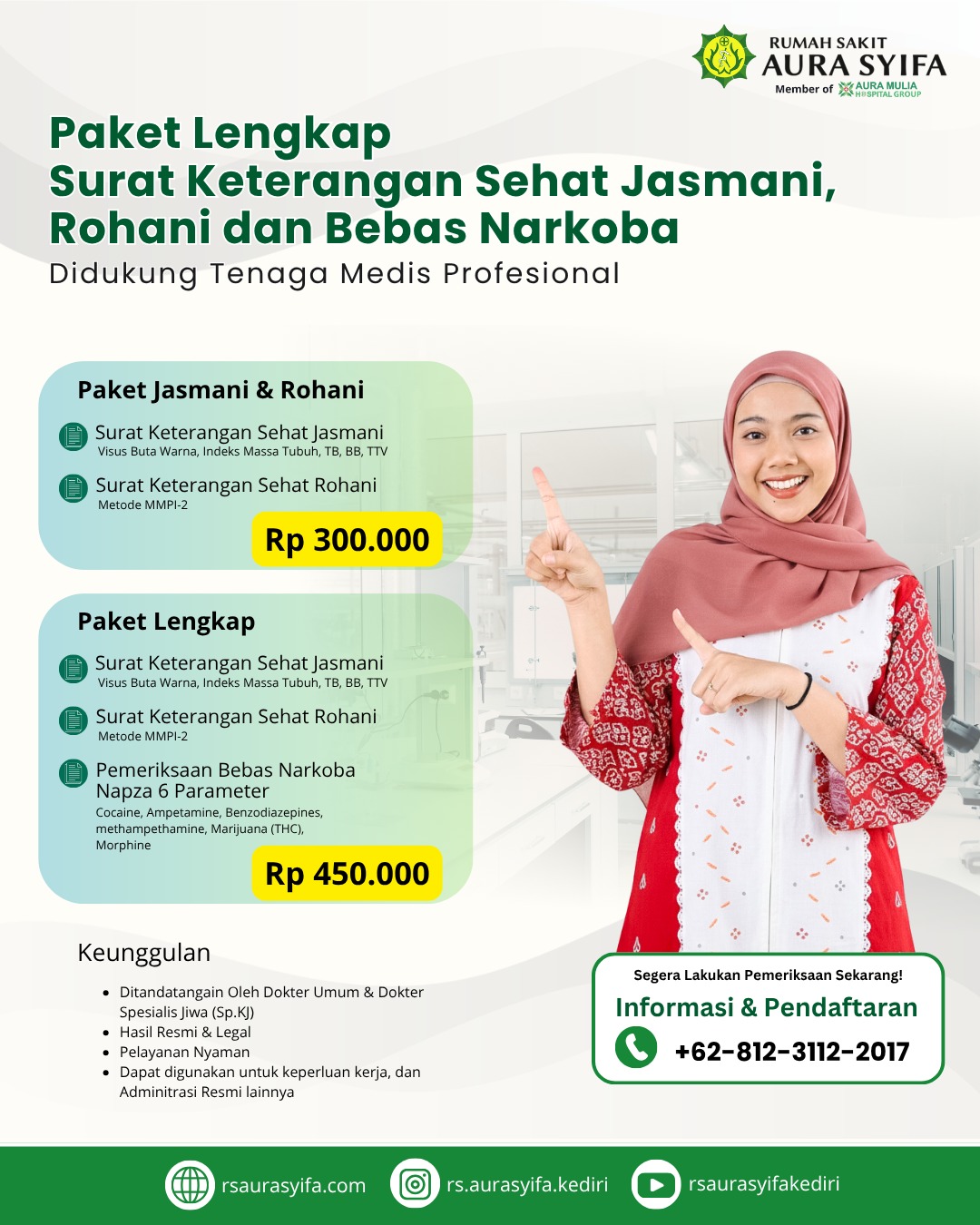 Paket Surat Keterangan Sehat Jasmani, Rohani dan Bebas Narkoba