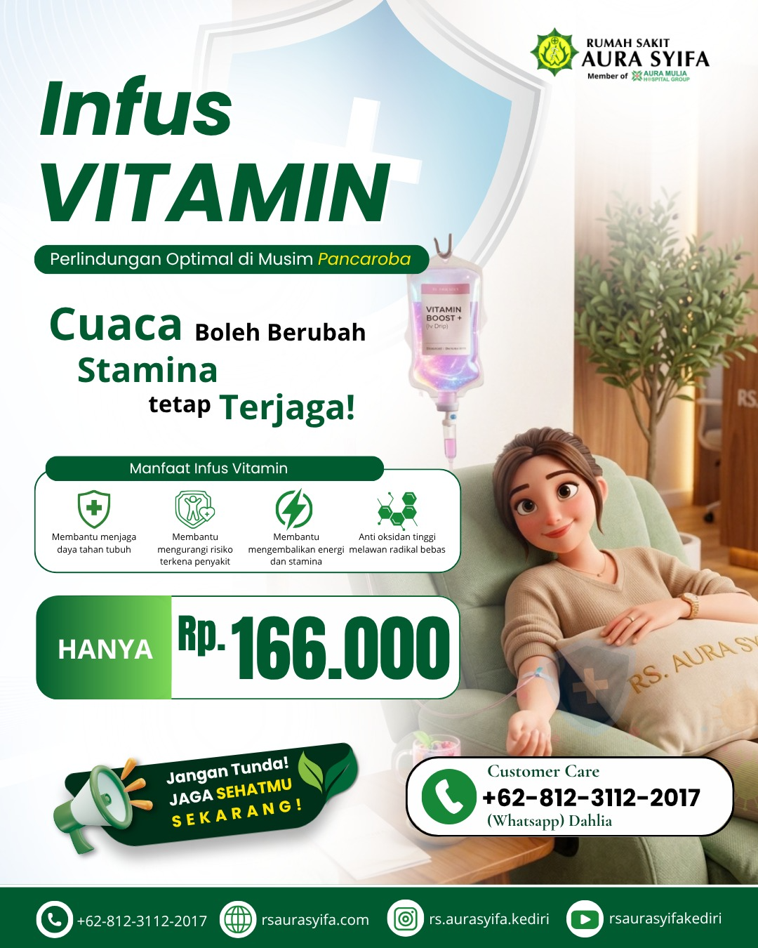 Infus Vitamin RS Aura Syifa Kediri – Jaga Stamina di Musim Pancaroba Rp166.000